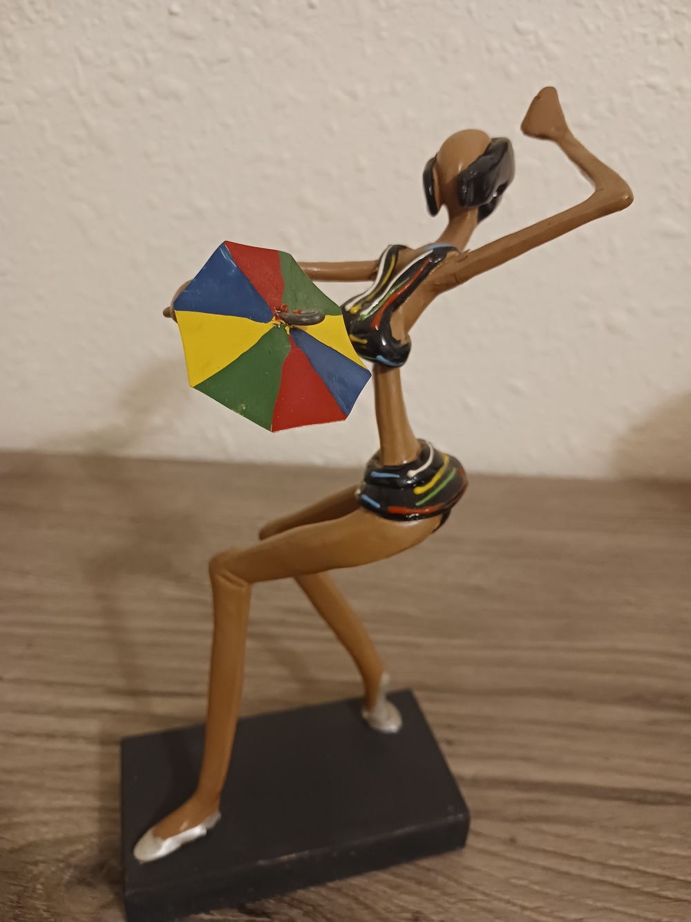Brazillian Folk Art Sculpture " Samba Dancer" by Artist Paulo Marques Signed